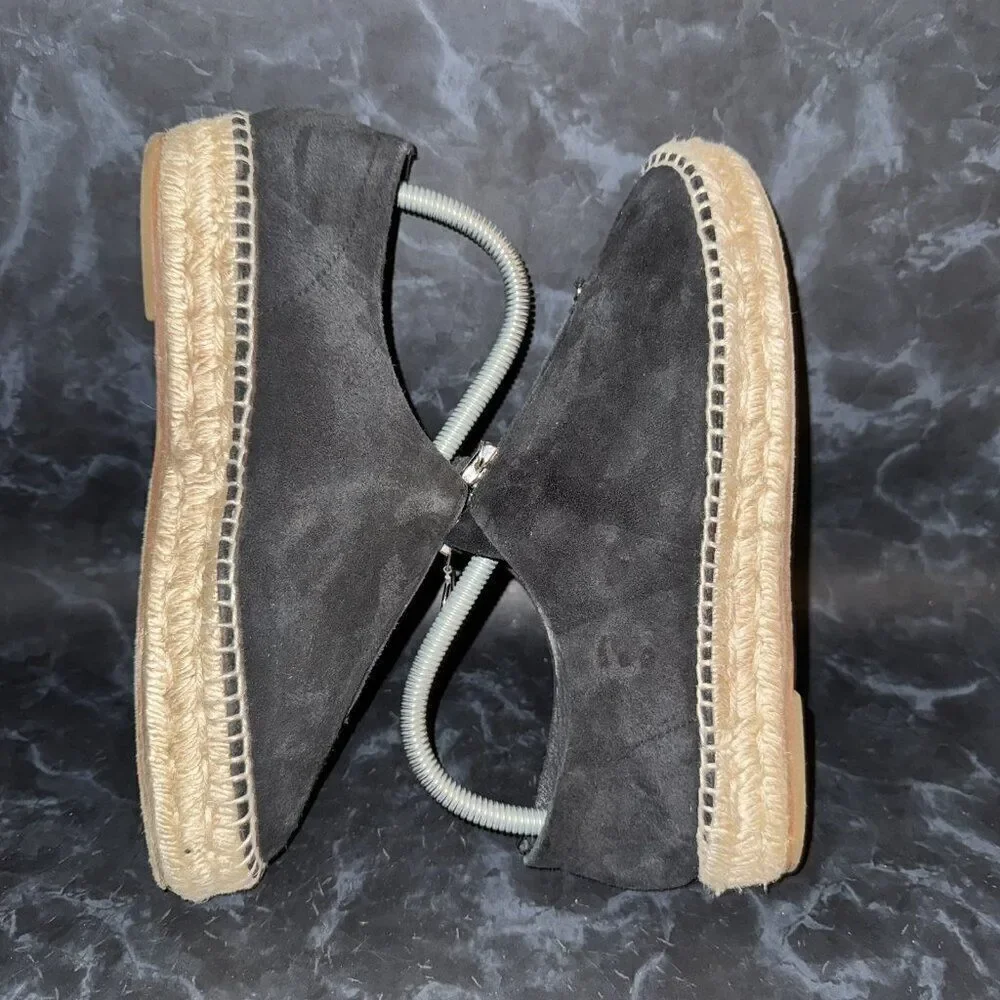 Alexander Wang Espadrille Loafers Devon Zip Black Suede Sneakers Women’s Size 7